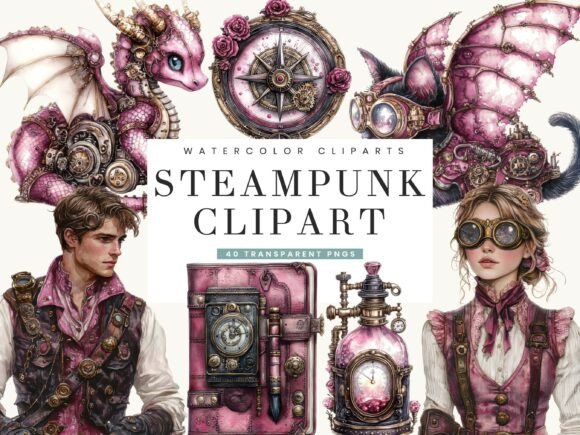 Download Steampunk Clipart Bundle - Steampunk clipart Collection