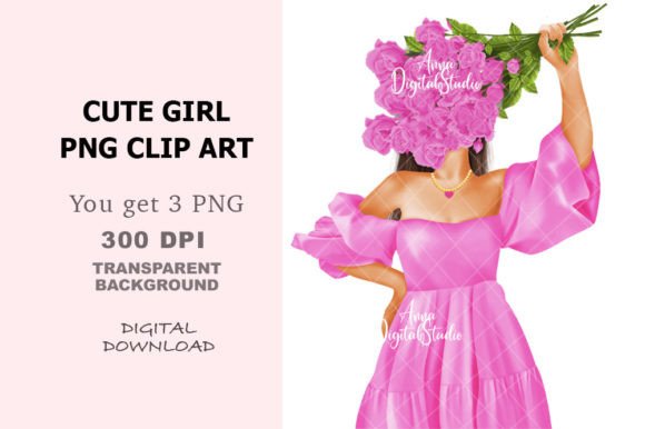 Download Fashion Girl Clip Art, Cute Girl PNG - Premium Bundle