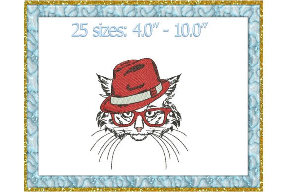 Download Сat in Hat Embroidery Instant Download - Premium Resources